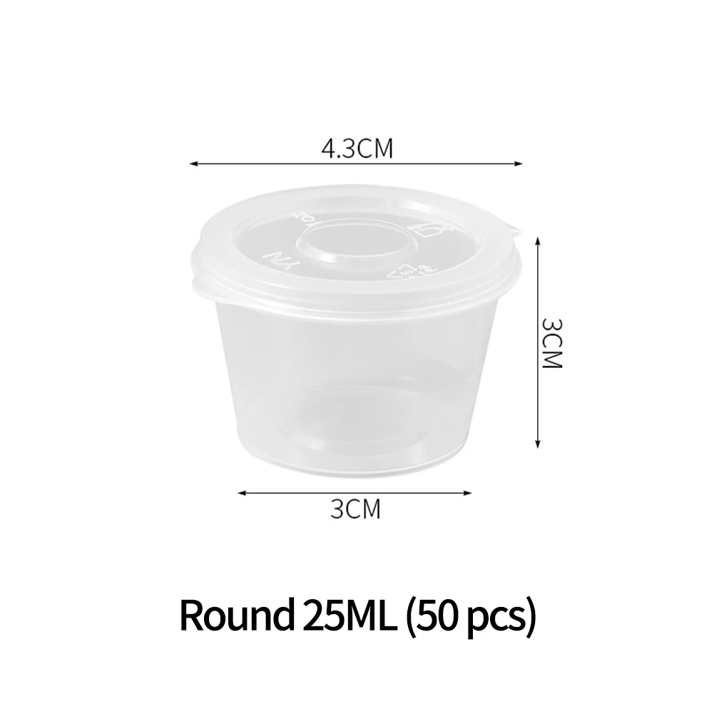 Accessories for sauce Box Packaging Round Transparent With Lid Conjoined Dips Leak-proof Accessories for sauce