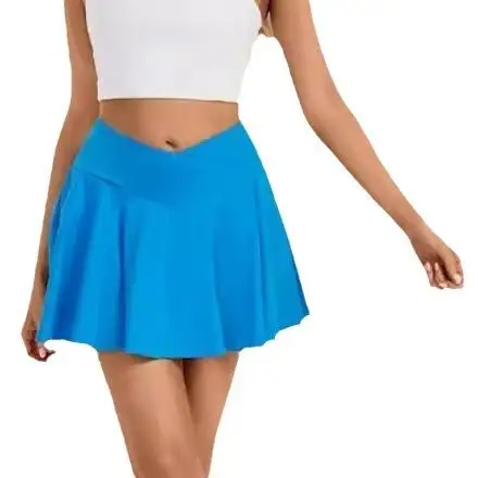 Women's High-Waisted Pleated Tennis Skirt Golf Skorts Flowy A-Line Silhouette British Style Half-Length Skirts for Ladies