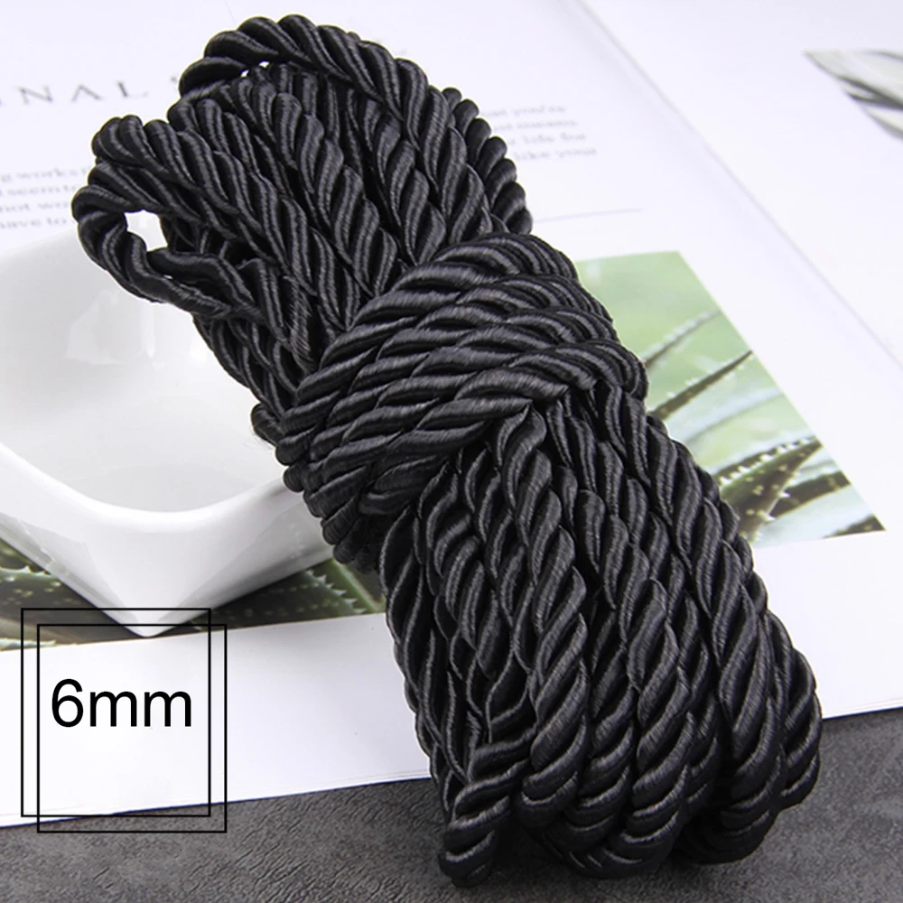 5 Meter 2/3/4/5/6mm Schwarzes Geflochtenes Seil DIY-Zubehör für die Herstellung von Handkordeln für Geschenkboxen – Detail 4