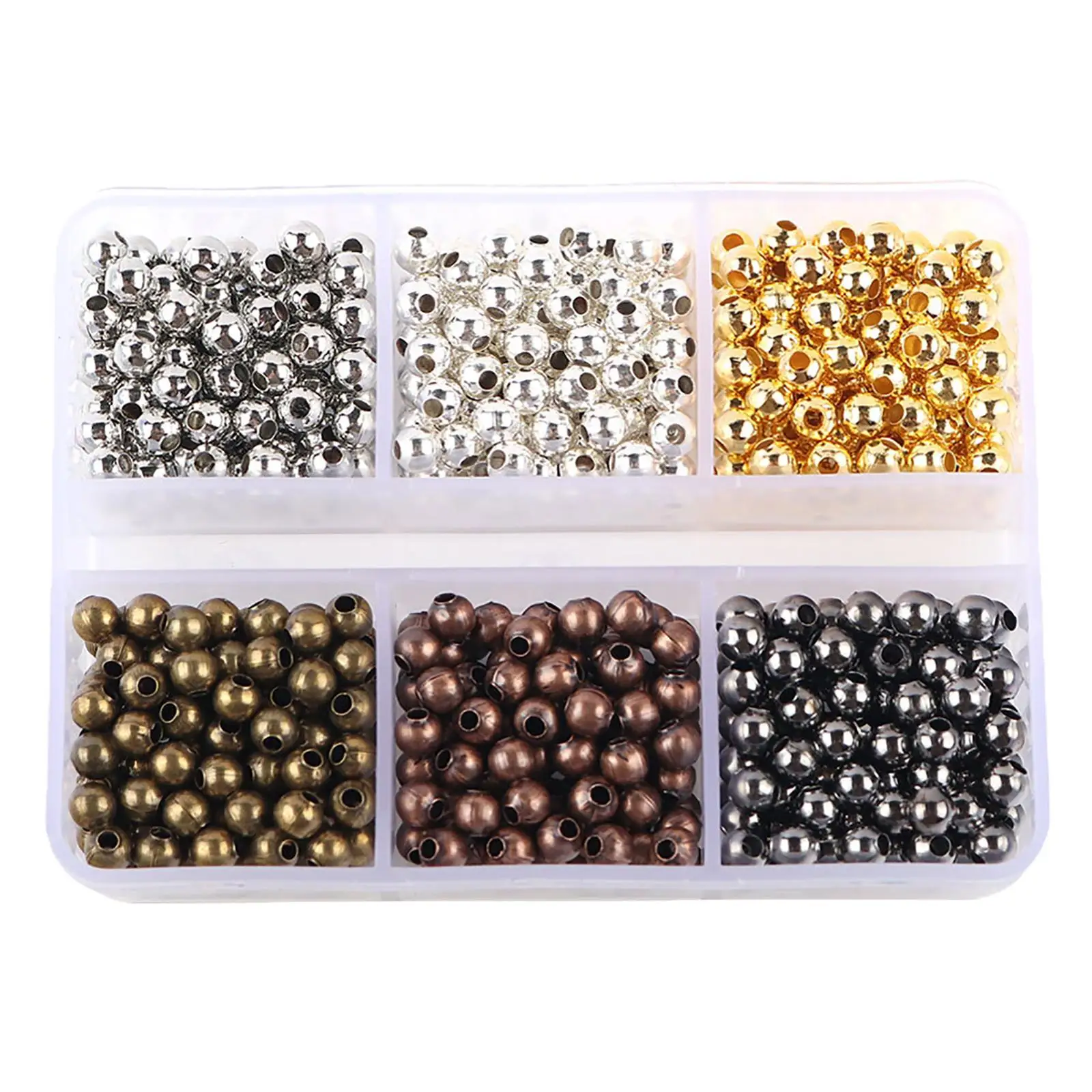 200 Beads, 4mm Spacers Stopper Beads Charms for Jewelry Making Necklace Earring Pendant Finding Beading, Craft Sewing Craft
