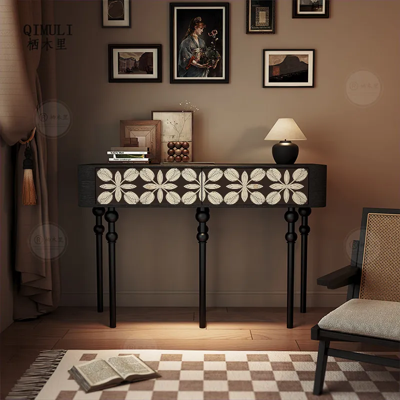 Nordic Luxury Console Table Italian Aesthetic Modern Entryways Vintage Console Table European Living Room Furniture