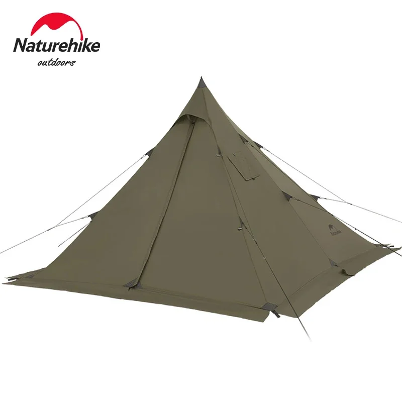 Naturehike Pyramid Tent Ranches Fire Tent 210T Fire Retardant Camping Tent Waterproof Sun Shelter 1 2 Person Double Layer Tents