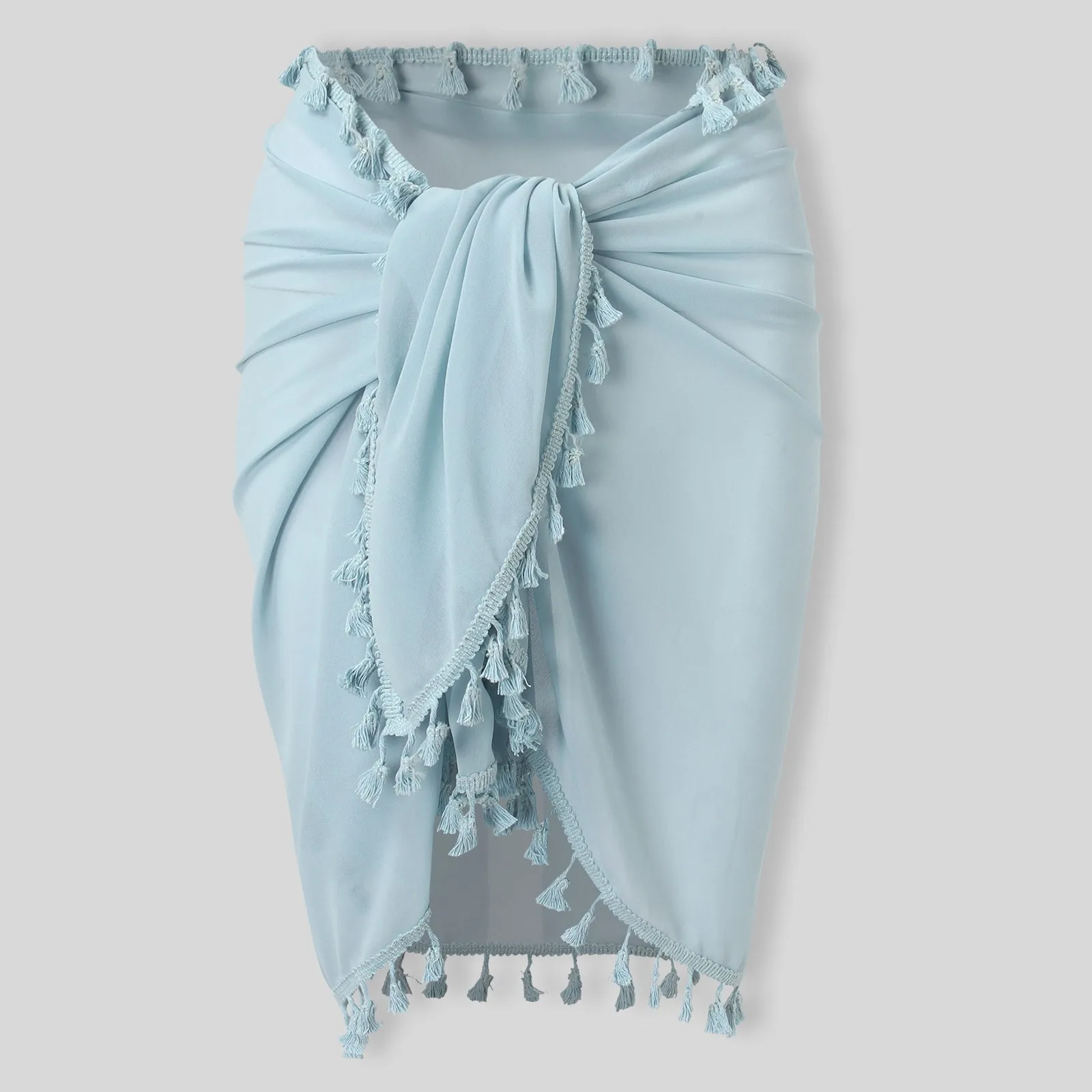 

Sexy Women Bikini Skirt Solid Color Drawstring Waist Mesh Cover Up Split Bathing Suit Summer Sheer Vacation Swimwear Female