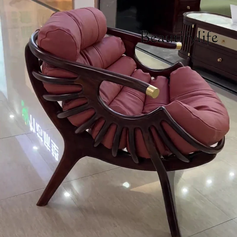 

New Chinese ebony leisure simple sofa chair golden cicada chair balcony living room negotiation chair