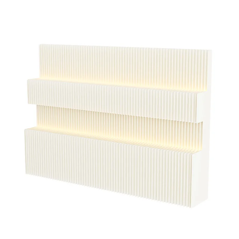 Home Decor LED Luminous Removable White Organ Paper Wall Screen Room Dividers Retractable Exhibition stand Office Folding Baffl