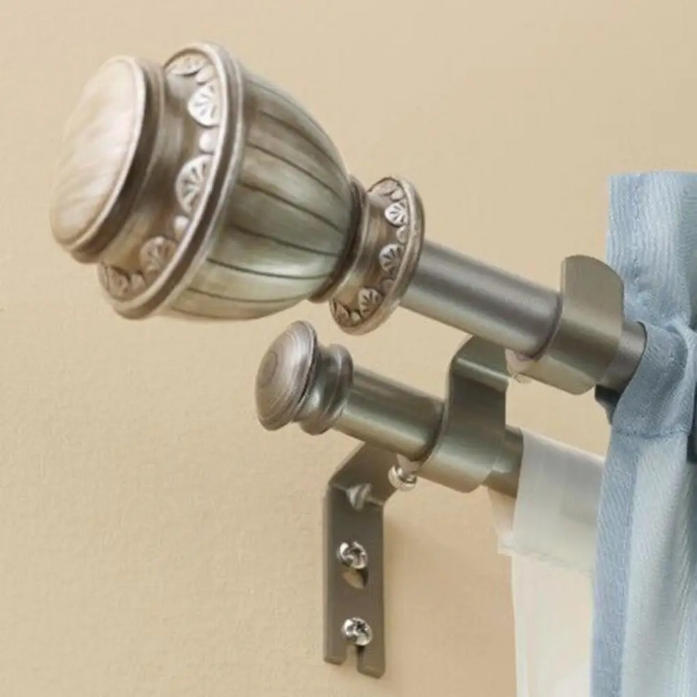 Adjustable Iron Window Curtain Rod Bracket Holder Drape Bar Fixed Hook Clamp Curtains Accessories