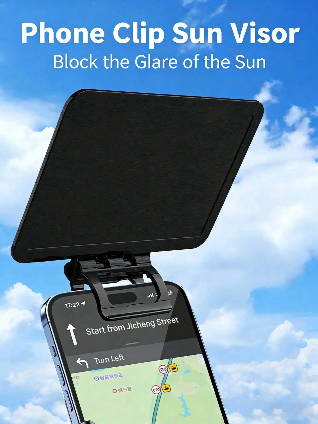 

Foldable Phone Sun Visor Anti-Glare UV Protection Clip Bracket Portable Shade Cover for Outdoor Live Navigating Cycling
