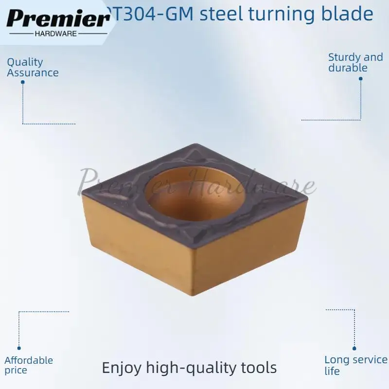 

Противоударная и износостойкая двухцветная прорезная пластина CCMT09T304-GM Стальная токарная пластина SP3200