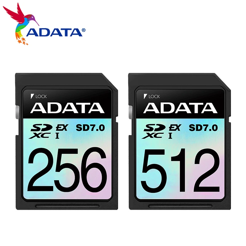 ADATA SDXC Premier Extreme SD 7.0 Express Memory card PCIE Gen3x1 UHS-1 256GB 512GB V30 C10 U3 Flash Video Card