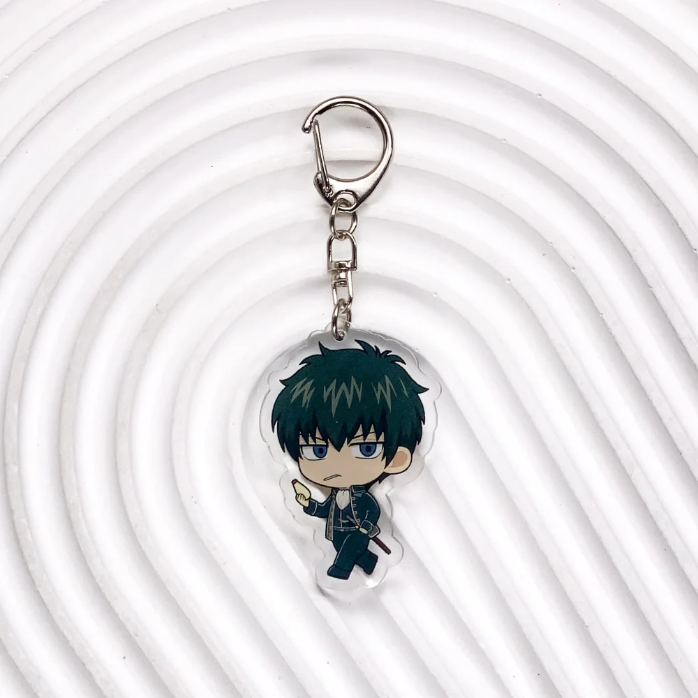 شخصيات أنيمي جينتاما الاكريليك سلسلة مفاتيح السيارة الملحقات العصرية حقيبة سحر الإبداعية على ظهره قلادة كيرينغ هدايا للأصدقاء #6