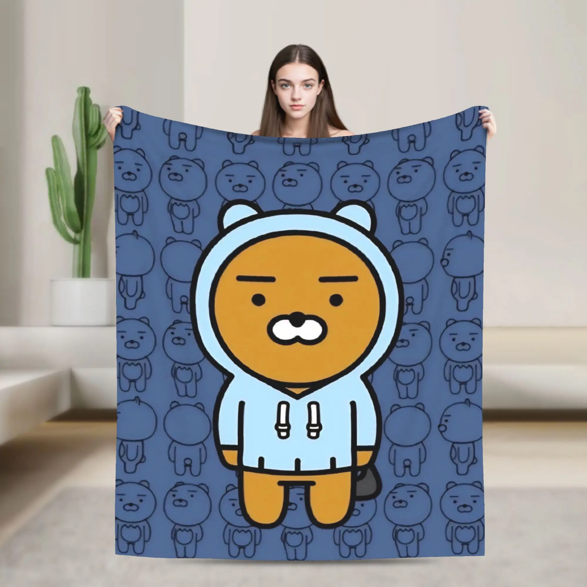 K-Kakaos F-Friends Ryan Blanket  Super Soft Fashion Plush Bedding Throws For Outdoor Travel Office Flannel Bedspread Bed Cover