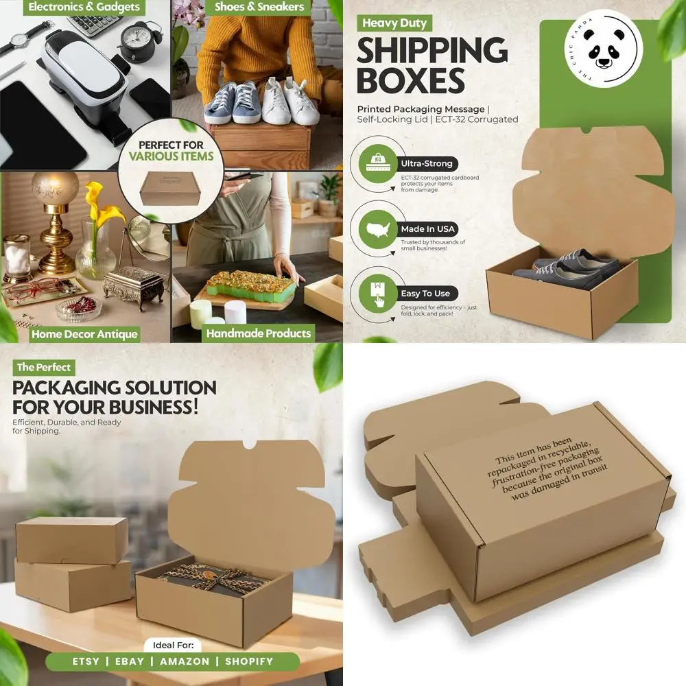 

Medium 12x9x4.125 Inch Cardboard Shoe Boxes - Heavy Duty for Shipping or Storage | Self-Locking Lid | Ideal for Replacement Shoe