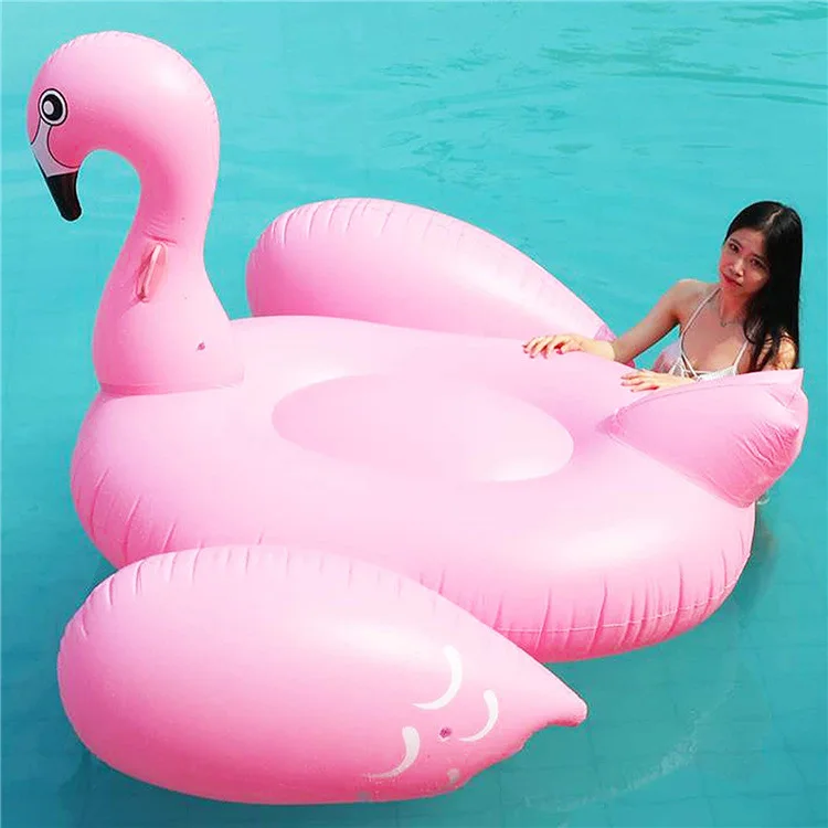 60 Inch Giant Inflatable Flamingo Pool Float Pink Ride-On Mattress Swimming Ring Adults Baby Seat Water Party Toys Piscina