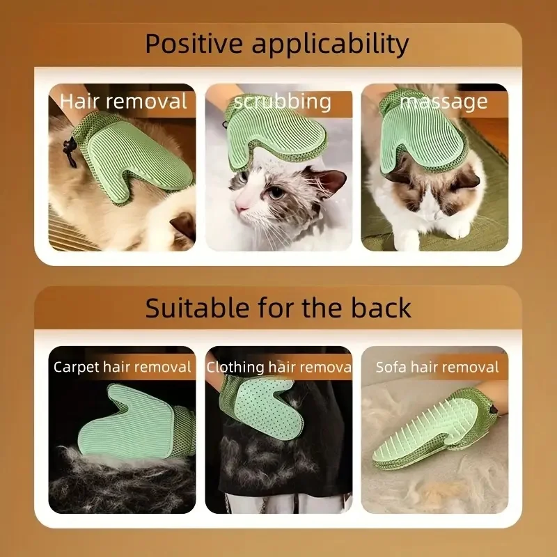 2-in-1 Reversible Pet Hair Remover Gloves for Cats & Dogs, Easy-Clean for Furniture/Car/Clothes, Random Color - Image 2