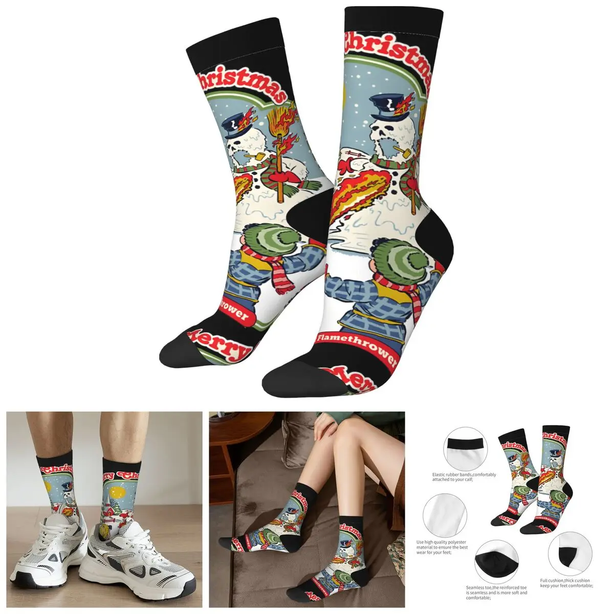 Happy Funny Men's compression Socks Thunderous Vintage Harajuku steven rhodes Hip Hop Novelty Seamless Crew Crazy Sock Gift