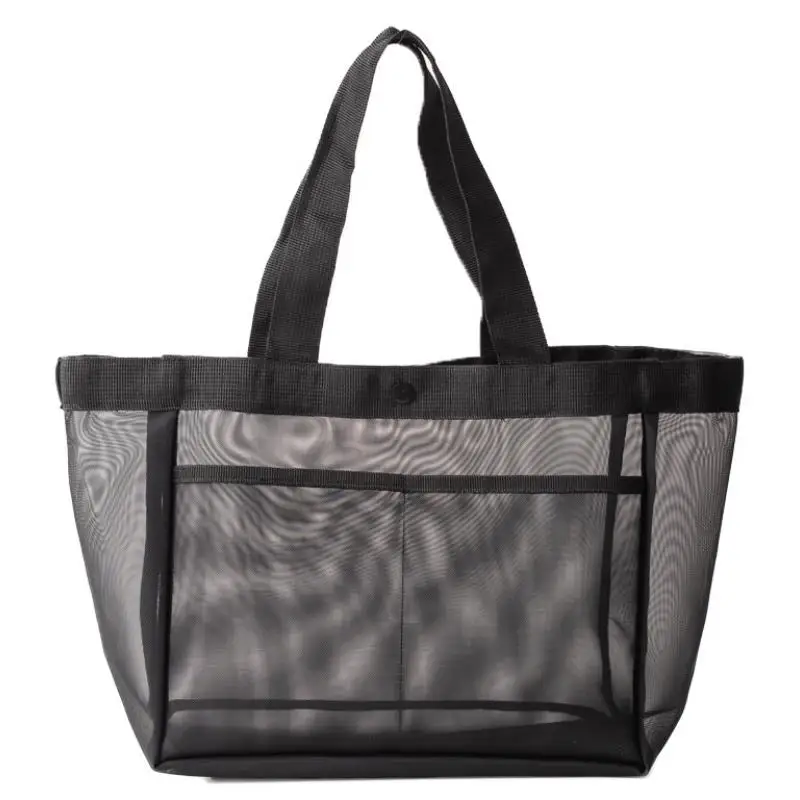Large Capacity Mesh Beach Bag, Travel, Swimming, Fitness, Grooming Bag, Breathable Storage Bag, Nylon Mesh Tote Bag