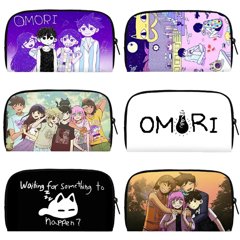 Funny Omori Game Wallet Unisex Aubrey Basil Kel Hero Purses ID Credit Card Earphone Holder Coin Money Bag Harajuku Wallets Gifts