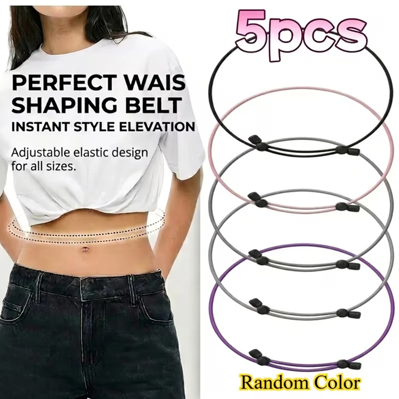 Adjustable Elastic Crop Tuck Tool Band Women Fashion Clothing Accessory For Shirt Summer Instant Waist Slimming Non-Slip