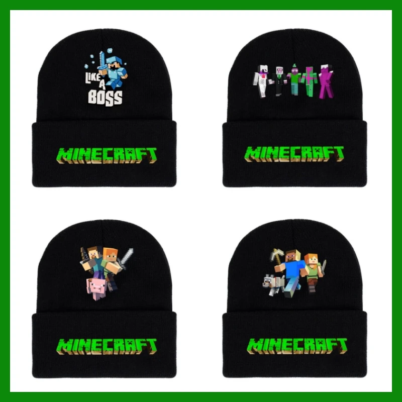 Eriesnew Hot Minecrafts Autumn And Winter Knitted Hat Printed Cartoon Men'S And Women'S Bonnets For Women Beanies Hats Gift Toy