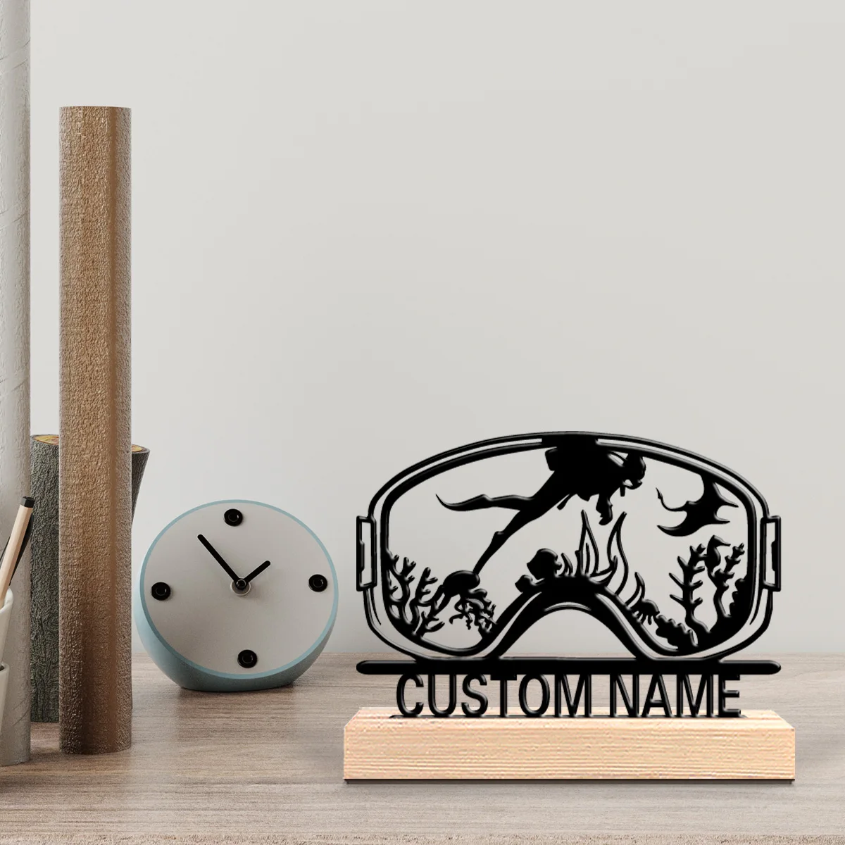 1pc Cute Personalized Custom Diving Wooden Base Wall Decor for Kitchen Dining Room Modern 