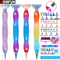 HOMFUN 20pcs/set Diamond Painting Starry Sky Art Pen Set, Threaded Metal DIY 5D Tool, 12pcs Pen Tips, 1pc Roller, 6pcs Clay Gift