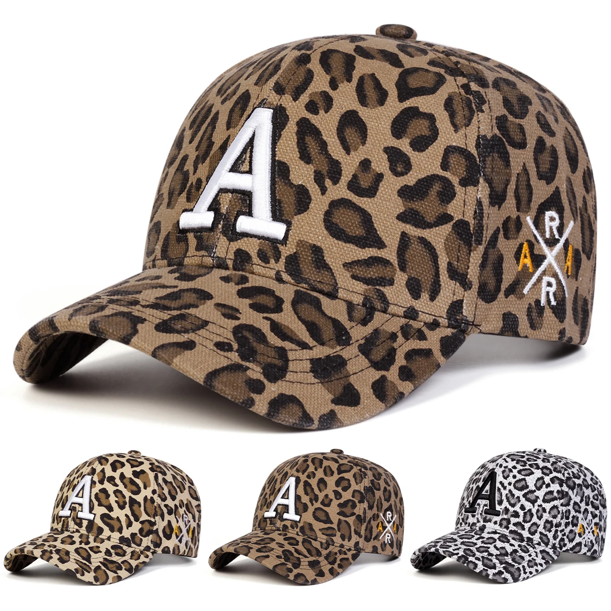 للجنسين حرف التطريز ليوبارد طباعة قبعات البيسبول الربيع والخريف في الهواء الطلق قابل للتعديل قبعات عادية واقية من الشمس قبعة قبعة رياضية #1
