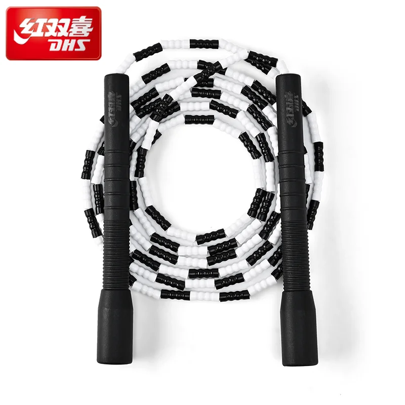 

DHS 2.8M Skill Jump Rope Bamboo PVC Beginner Adult Child Soft Beaded No Tangle Segmented Fitness Skipping Cable Workout