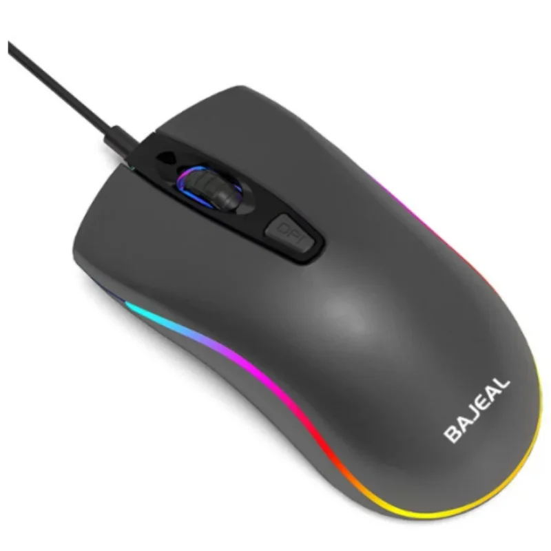 BAJEAL D1 Wired Gaming Mouse with 4D Effects Colorful Game Light for Computer Laptop Desktop USB Mouse