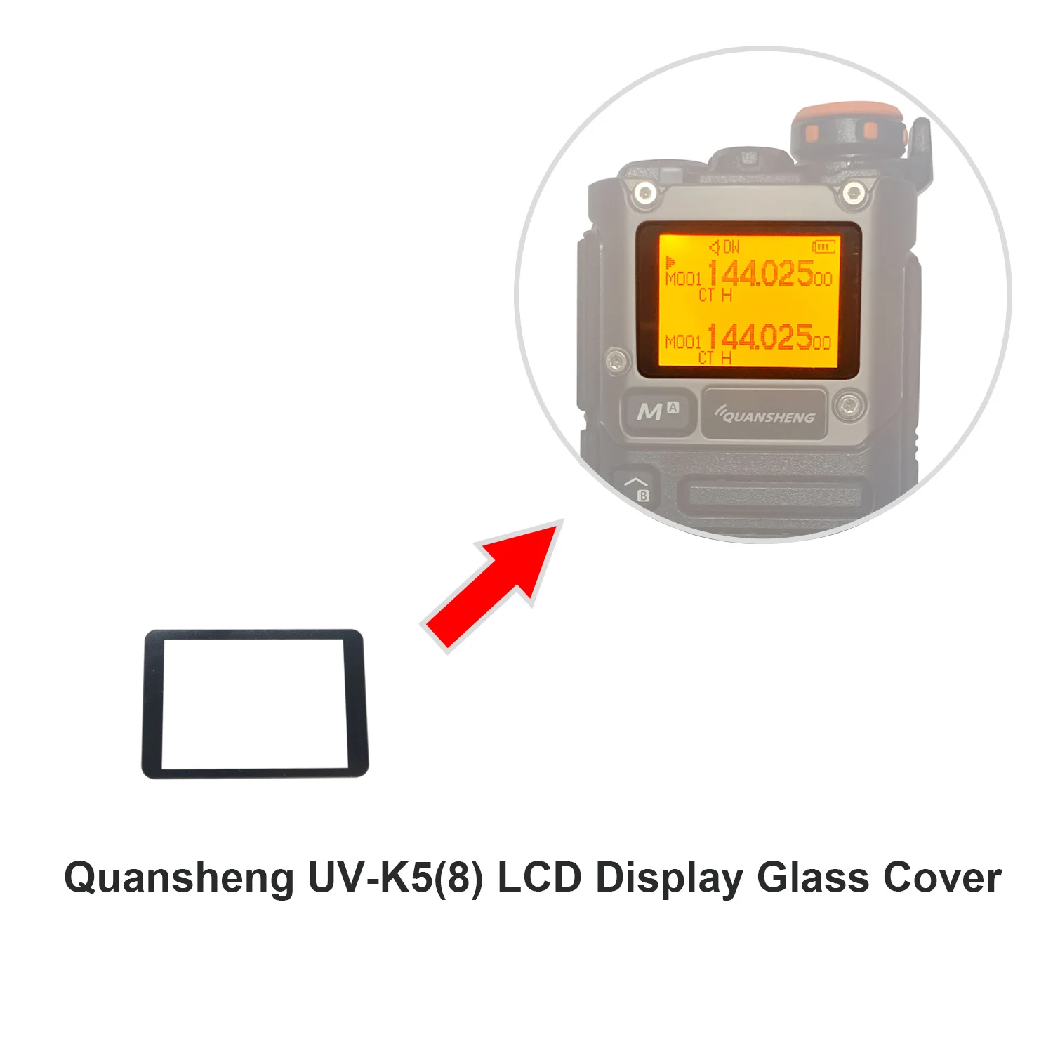 Walkie Talkie Spare Parts Quansheng UV-K5 UV-K5(8) LCD Display Screen Acrylic Protective Glass