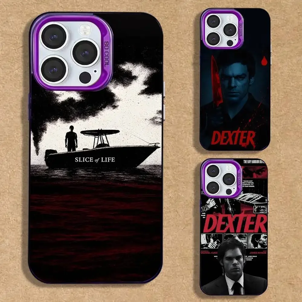 

Dexter M-Morgan Phone Case For iPhone 16,15,14,13,12,11,Mini,Pro,SE,MAX Purple Matte Silicone Cover