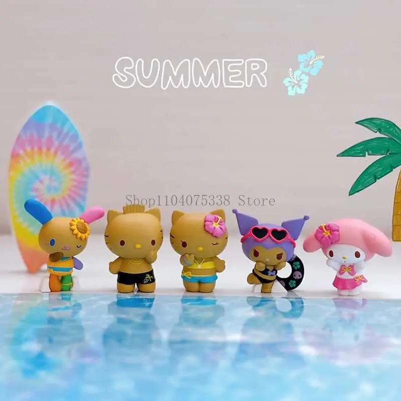 

Летние каникулы Hello Kitty, экшн-фигурка, милый солнечный котенок Куроми, Дэниел, мультяшная слепая коробка, игрушка, сделай сам, очаровательное украшение, подарок для ребенка