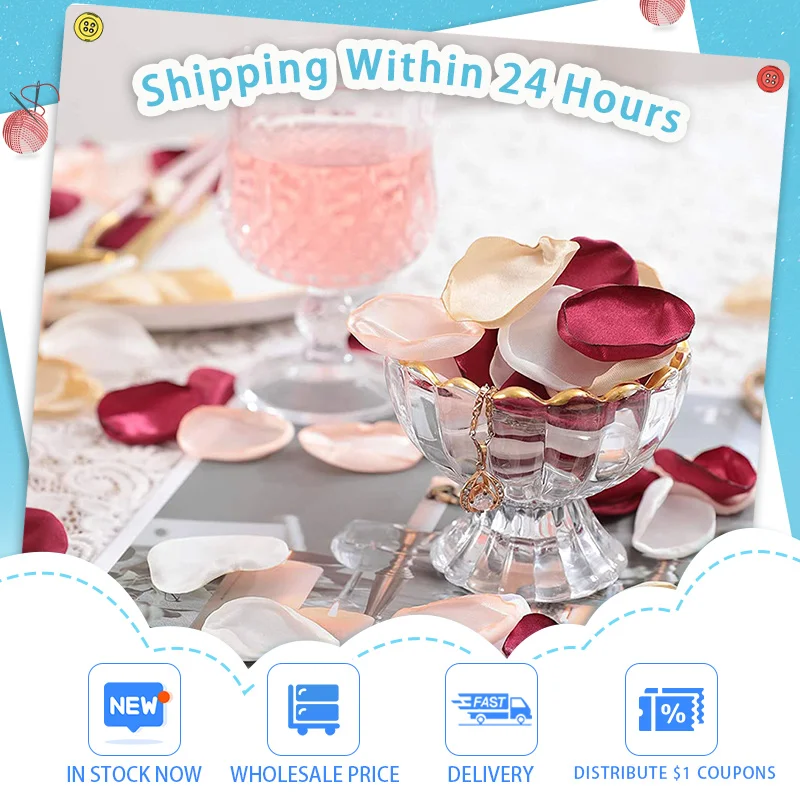 200/400pcs Petal Flowers Wedding Decoration Silk Rose Fabric Red White Petals HandMade 2023 Artificial Flower Marriage Valentine