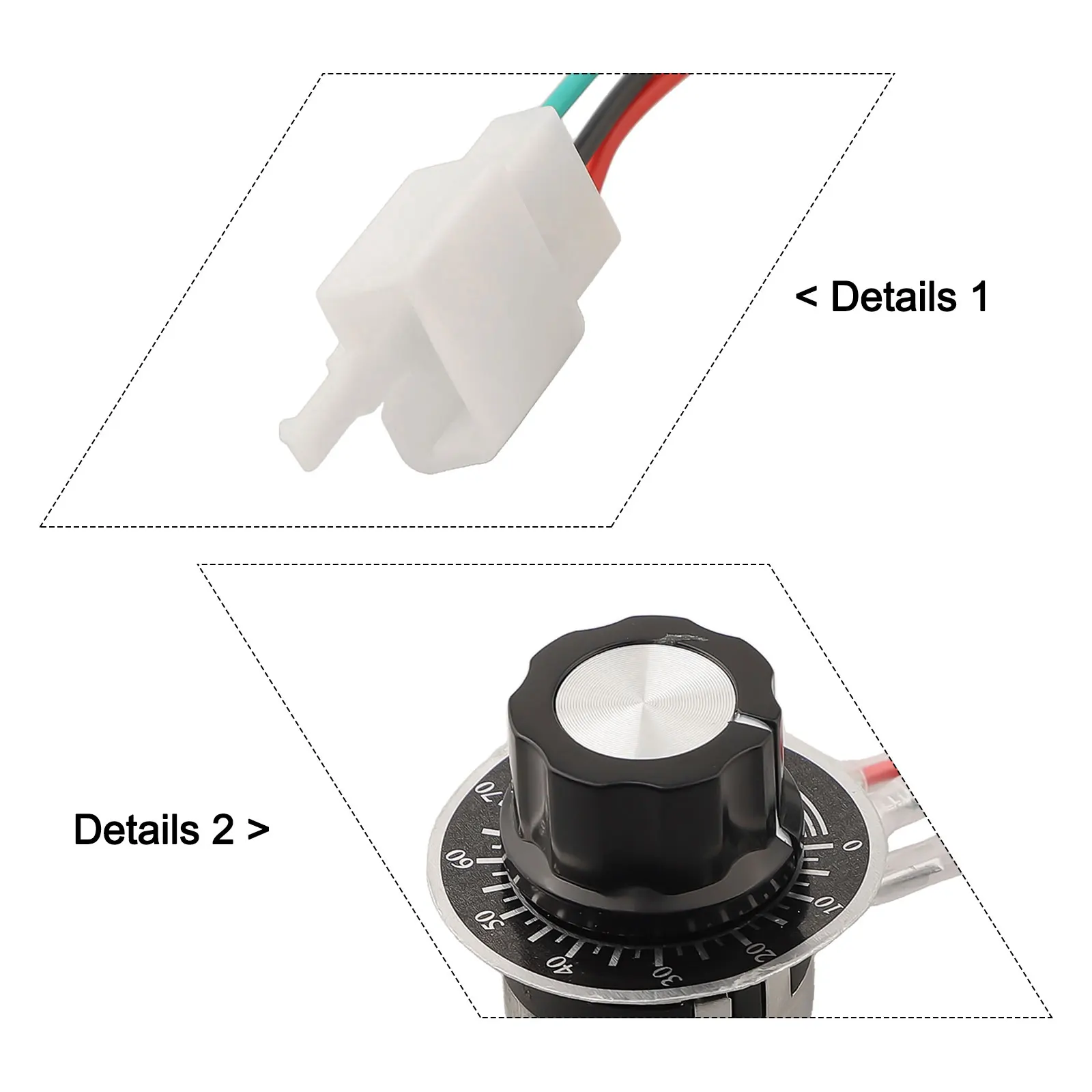 Potenciómetro de carrito eléctrico, Control de velocidad de carrito eléctrico, accesorio para bicicleta de cerveza, componente de carrito eléctrico de Color negro, diseño compacto