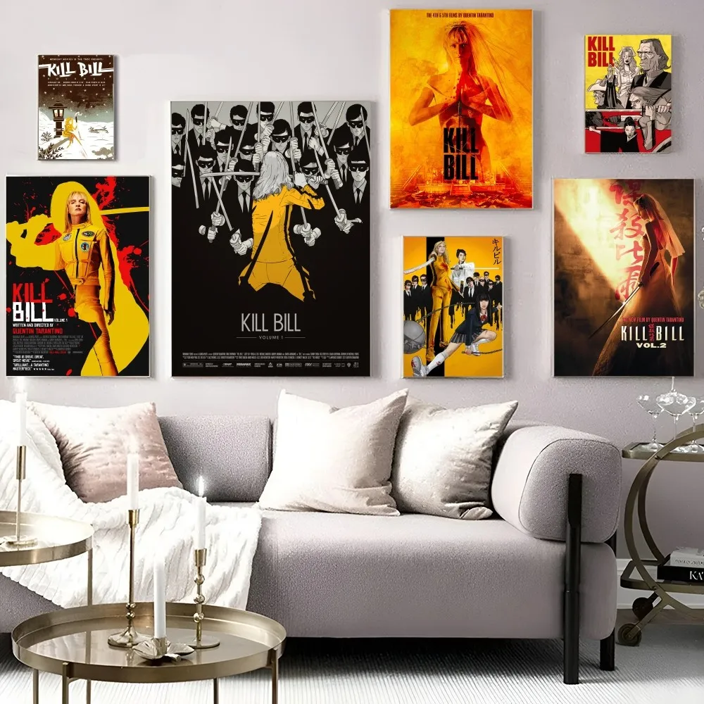 

Kill Bill Self-adhesive Art Poster Retro Kraft Paper Sticker DIY Room Bar Cafe Stickers Wall Painting