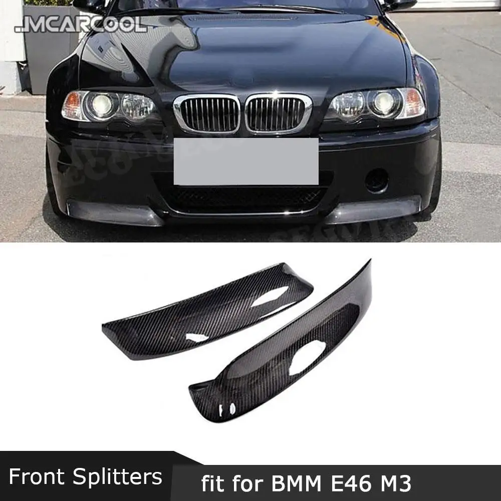 Carbon Fiber Car Front Bumper Lip Splitters Aprons Flaps for BMW 3 Series E46 M3 Coupe 1999 - 2006 Bumper Trims Spoiler