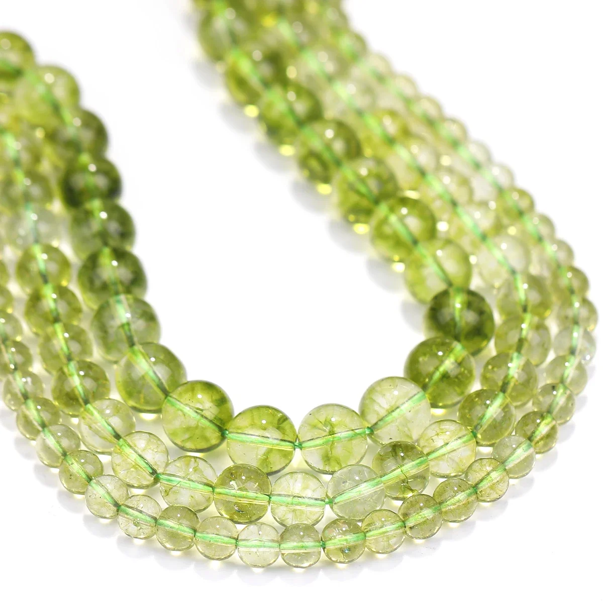 حبات كريستال خضراء مستديرة فضفاض خزر عازل لصنع المجوهرات سوار ذاتي الصنع إكسسوارات عقد