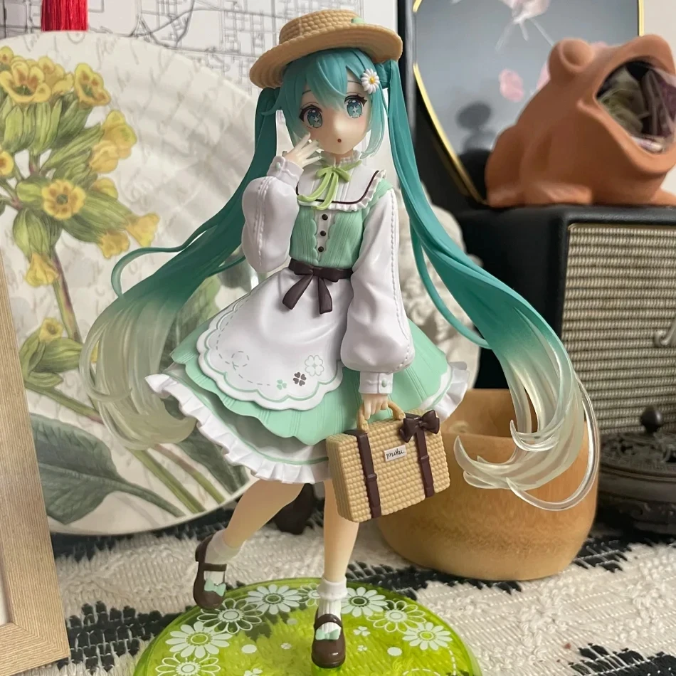 Hatsune miku desktop bonito figura de ação 20cm neko orelhas camiseta ver anime estatueta kawaii menina modelo brinquedo adorável decoração presente