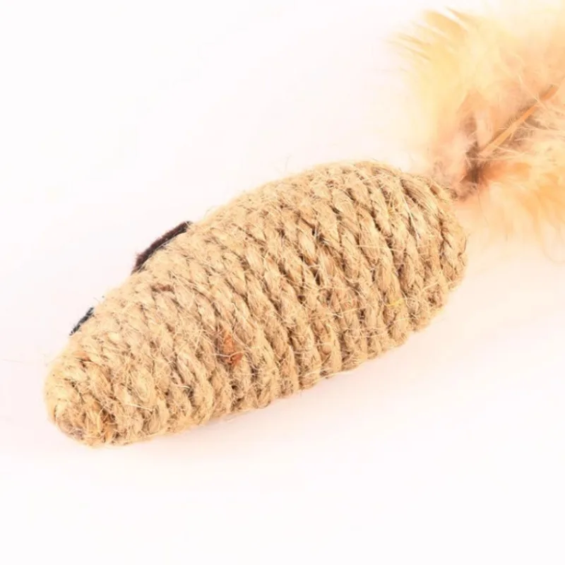 Sisal False Mouse Cat Toy Bite Resistance Stuffed Toy Interactive Cat Toy Simulation Mice Kitten Self-Playing Toy Pet Supplies image 5