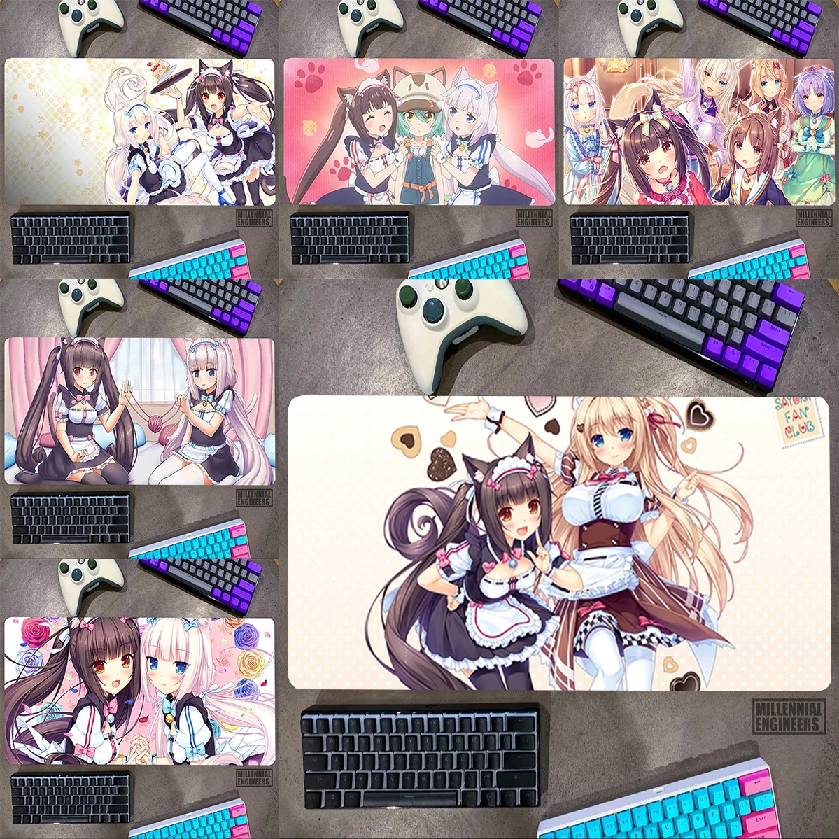 

Kawaii Anime Game NEKOPARA Mouse Pad Desk Mat Keyboard Mousepad Gamer Office Accessories Big Mousepepad Gaming Mats Extended Xxl