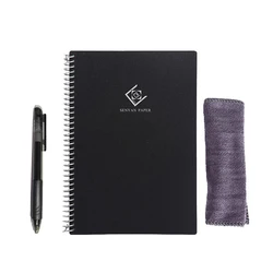 Cuaderno borrable reutilizable A5 con bolígrafo y paño, Bloc de notas impermeable con calefacción por microondas, cuaderno inteligente para oficina y escuela