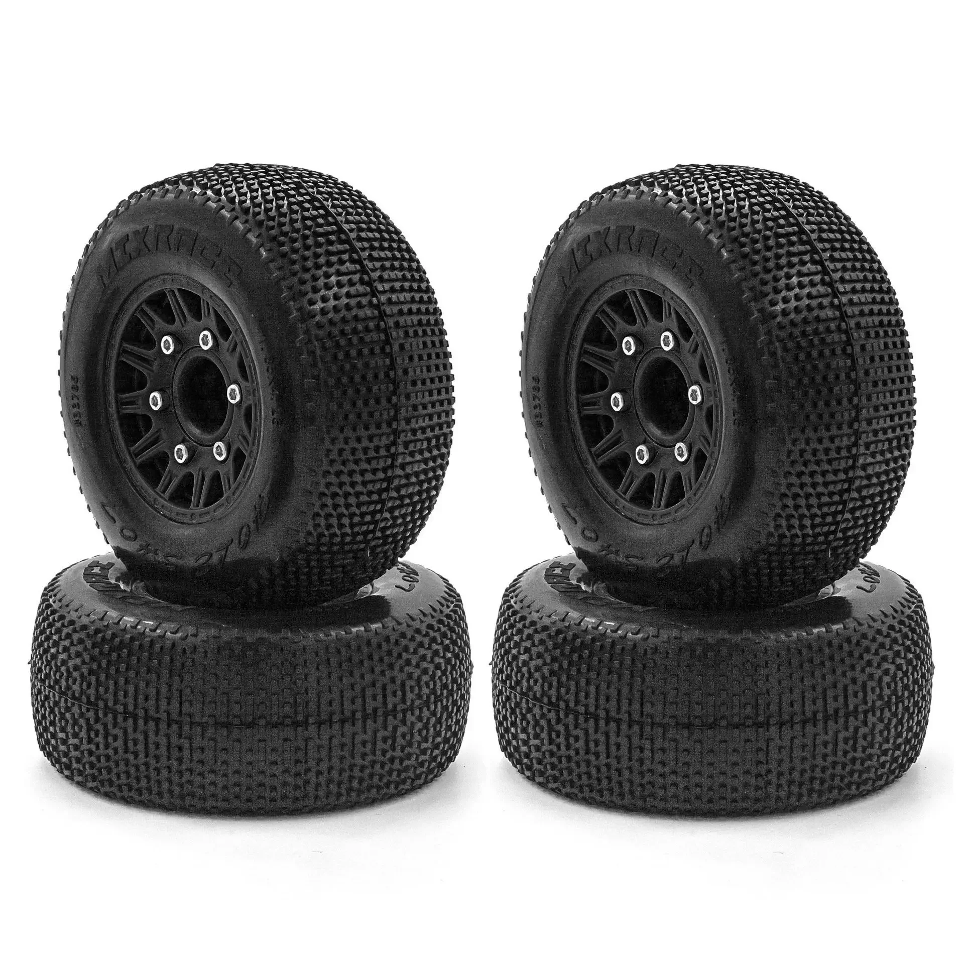 4PCS 110mm Tire and Wheel Rim for 1/10 RC Short Course Truck Traxxas Slash Redcat Blackout Axial SCX10 Tamiya CC01 D90 HSP HPI