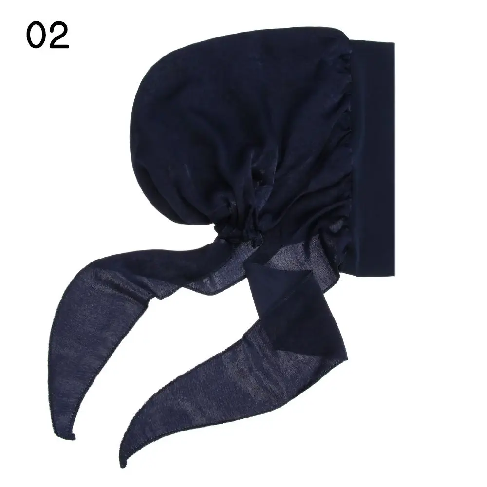 

Women Pre-Tied Printed Headwear Muslim Turban Chemo Pirate Cap Cancer Head Scarf Hair Loss Hat