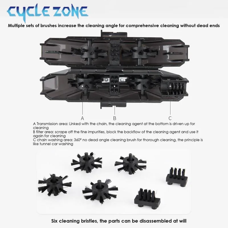 Bicycle Chain Cleaner Strong Magnetic Cycling Chains Scrubber Cleaner Bike Cleaning Brush Box Chain Cleaning Maintenance Tool