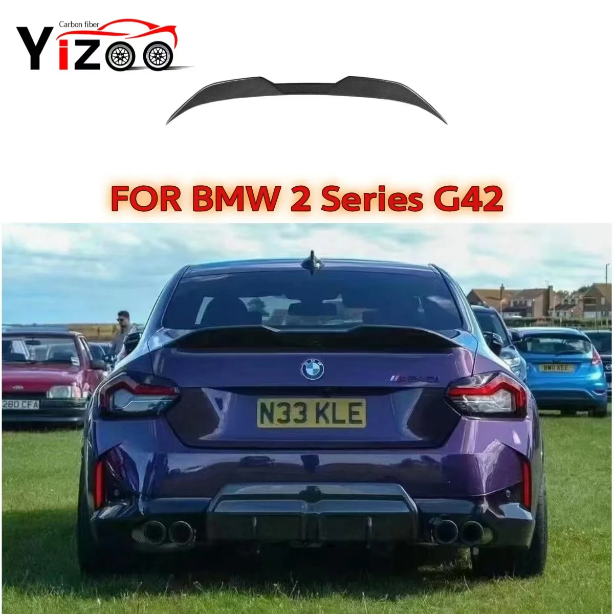 

MpStyle Rear Trunk Spoiler Wings Exterior Body Kits for BMW G42 G87 M2 220i 230i M235i M240i Coupe 2022-2023 Tail Fixed Wing Lip