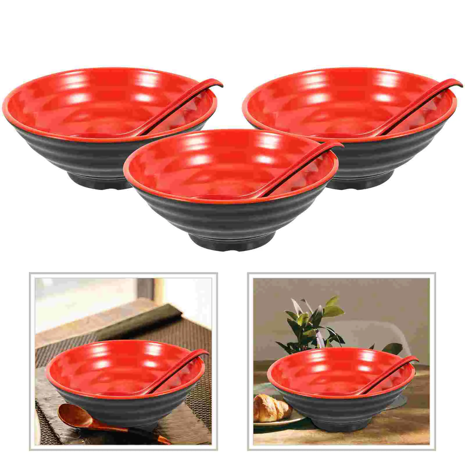 Ramen Bowl Set Hotel Kitchen Soup Bowls Noodles Japanese Style Microwavable Spoon Delicate Rice