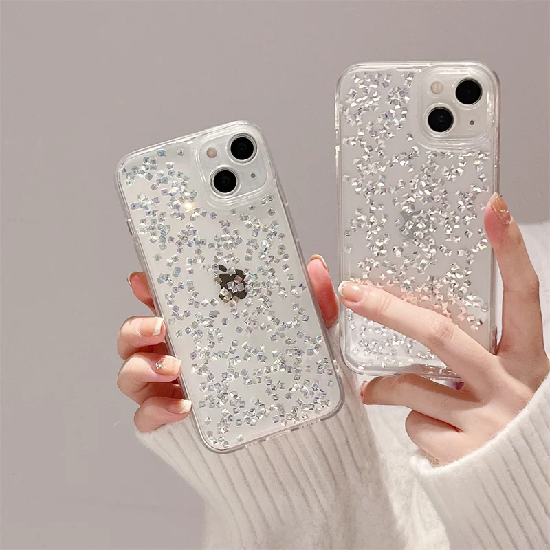 Ottwn Gold Foil Clear Phone Case For iPhone 15 13 12 11 14 Pro Max X XR XS Max 7 8 14 Plus Camera Protection Soft TPU Back Cover