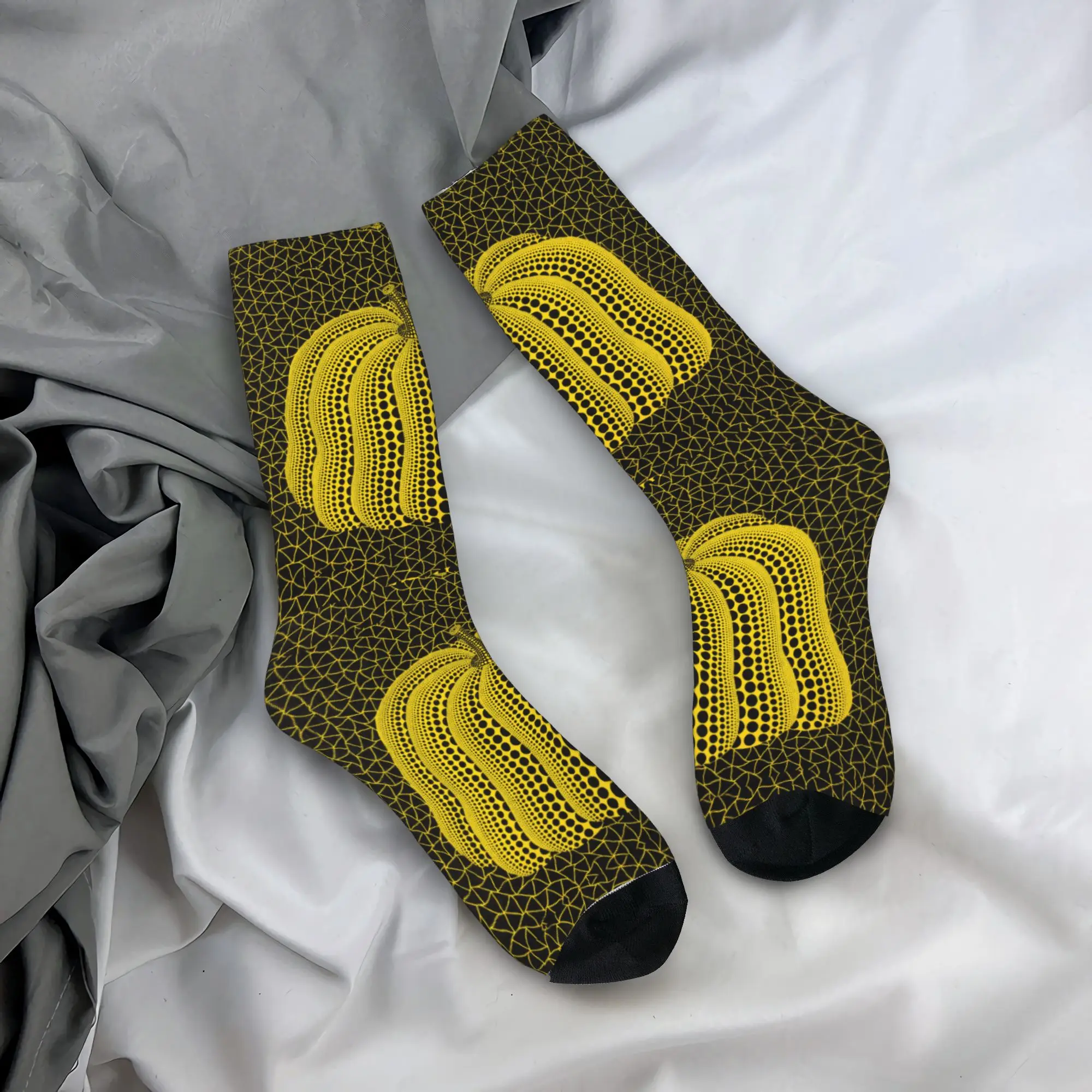 

Custom Kawaii Printed Yayoi Kusama Pumkin Socks for Men Women Stretchy Summer Autumn Winter Abstract Painting Crew Socks