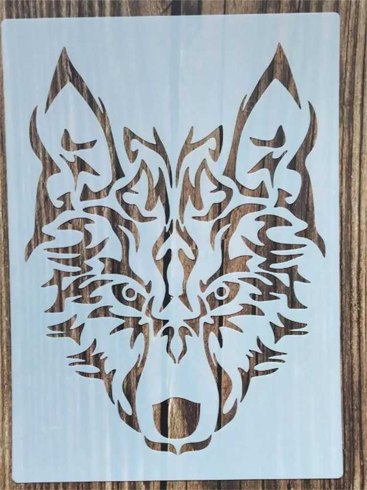 1Pcs 21*29Cm Wolf Stencil For Furniture Walls Painting Decoration Layering Plastic DIY Coloring Embossing Scrapbook Stencils