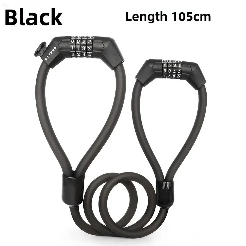 4‑Digit Dual‑Head Bike Lock Anti‑theft Heavy‑Duty Resettable Combination Bike Lock with Mounting Bracket