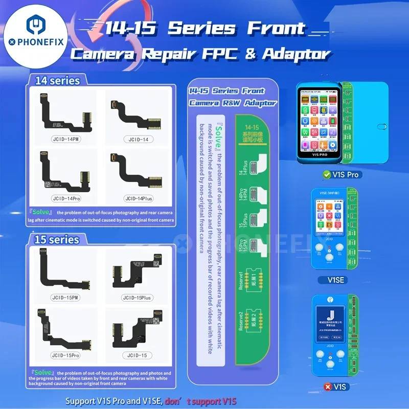 JCID V1SE 14-15 Placa de reparación de cámara frontal soldadura FPC Flex para iPhone 14/14 Plus/14 Pro/14 Pro Max/15/15Plus/15 Pro/15 Pro Max